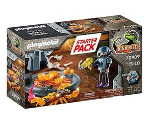PLAYMOBIL Dino Rise 70909 Starter Pack Lucha contra el Escorpión de Fuego, Juguetes para niños a Partir de 5 años