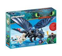 PLAYMOBIL DreamWorks Dragons 70037 Hipo y Desdentao con bebé Dragón, A partir de 4 años