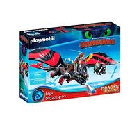PLAYMOBIL DreamWorks Dragons 70727 Dragon Racing, HIPO y Desdentao, con módulo Luminoso, A Partir de 4 años