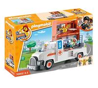 PLAYMOBIL Duck ON Call 70913 Camión Ambulancia con estación, Luz y Sonido, Juguete para niños a Partir de 3 años