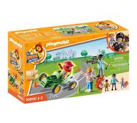 Playmobil Duck on Call: Ambulancia de Rescate y Piloto de Carreras