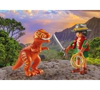 PLAYMOBIL Duo Pack Aventurero con T-Rex 71206, a Partir de 4 años