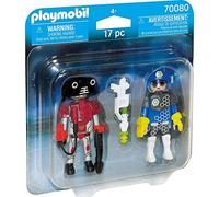 PLAYMOBIL Duo Pack Duopack Policia Espacial, Color carbón (70080)