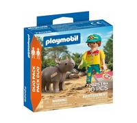 Playmobil - Pack Duo - Cuidador y Rinoceronte