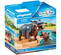 PLAYMOBIL Familia Divertido Hipopótamo Y Su Pequeño 70354 Zoo Animales