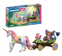 PLAYMOBIL | Fantasy & Magic | Carruaje Unicornio | Carruaje mágico con Hada, joyling y Elegante Unicornio | para niños a Partir de 4 años | 72216