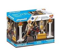 Playmobil - Figura Alejandro Magno, Incluye 1 Figura, Carro Guerra, Jinete, Perro, Lanza, Escudo, Corona y Estandarte, Tamaño Único, Edad 4-99 Años, Historia, Manual