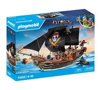 PLAYMOBIL Pirates 71530 Gran Barco Pirata, emocionante Batalla Naval y búsqueda Secreta de Tesoros en Alta mar, Incluyendo cañones, proyectiles y Ancla, Juguetes para niños a Partir de 4 años