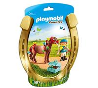 PLAYMOBIL Granja de Ponis - Jinete con Poni Mariposa (6971)