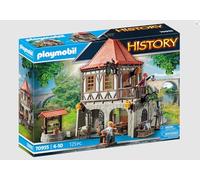 PLAYMOBIL History 70955 - Museo Medieval, 125 piezas, a partir de 4 años, con 2 figuras de juguete y accesorios: rueda de alfarero, rueda giratoria, telar y mucho más, juguetes de construcción,