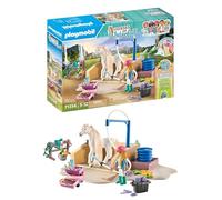 PLAYMOBIL Horses of Waterfall 71354 Set de Limpieza con Isabella y Lioness, amplios Paseos y Selfies Conjuntos, Divertidos Juegos de rol imaginativos, Juguetes para niños a Partir de 5 años