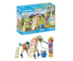 PLAYMOBIL Horses of Waterfall 71639 Ellie con Caballo, Incluyendo Accesorios para Crear Peinados para Caballos y Dos Pulseras de Silicona, Juguetes sostenibles para niños y niñas a Partir de 5 años