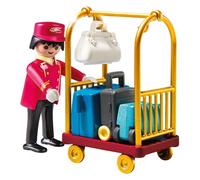 PLAYMOBIL Hotel - Portero con Carro de Equipaje, Set de Juego, 10 x 5 x 15 cm, (5270)