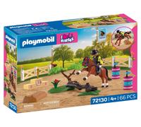 PLAYMOBIL | I Love Horses | Pista de Torneo Ecuestre | Circuito de obstáculos con Elementos Naturales, podio de ganadores y Accesorios para Caballos | para niños a Partir de 4 años | 72130