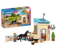 PLAYMOBIL I Love Horses 72131 Kleine hok met hoefsmeden, paardenbox met licht, g