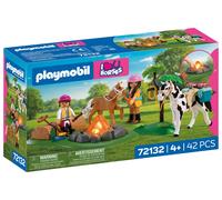 PLAYMOBIL | I Love Horses | Excursión a Caballo con Hoguera | Set de Paseo con Madre, Hija, Caballo, Pony y Hoguera electrónica | para niños a Partir de 4 años | 72132