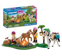 PLAYMOBIL | I Love Horses | Excursión a Caballo con Hoguera | Set de Paseo con Madre, Hija, Caballo, Pony y Hoguera electrónica | para niños a Partir de 4 años | 72132