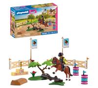 PLAYMOBIL | I Love Horses | Pista de Torneo Ecuestre | Circuito de obstáculos con Elementos Naturales, podio de ganadores y Accesorios para Caballos | para niños a Partir de 4 años | 72130