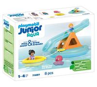 PLAYMOBIL Junior Aqua 71687 Isla de Baño con Tobogán, ncluye Muelle y escondite para Animales, Juguete sostenible Hecho de plásticos a Base de Plantas, Juguetes para niños y niñas a Partir de 1 año
