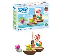 PLAYMOBIL Junior 71459 Moana y barco de vela, Flota en el agua, Juguete para el baño, Disney, A partir de 12 meses