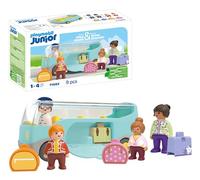PLAYMOBIL Junior 71682 Autobús, Incluye Piezas de Equipaje y Cuatro Figuras, Hecho de plásticos a Base de Plantas, Juguetes para niños a Partir de 1 año