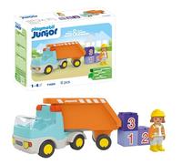 PLAYMOBIL Junior 71685 Camión de Basura, Incluye Tres Piedras apilables, Hecho de plásticos a Base de Plantas, Juguetes para niños y niñas a Partir de 1 año