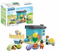 PLAYMOBIL Junior 71690 Casa de Animales, Incluye Cuatro Mascotas y Plato de clasificación, Juguete Hecho de plásticos a Base de Plantas, Juguetes para niños a Partir de 1 año