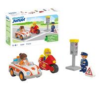 PLAYMOBIL Junior 71692 Héroes del día a día, Incluye Doctora, Bombero y Oficial de policía, Juguete Hecho de plásticos a Base de Plantas, Juguetes para niños y niñas a Partir de 1 año