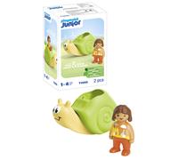 PLAYMOBIL Junior 71699 Caracol balancín con sonajero, Incluye Figura de niña, Juguete sostenible Hecho de plásticos a Base de Plantas, Juguetes para niños a Partir de 1 año