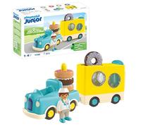 PLAYMOBIL Junior 71702 Camión de Donut, con función de apilamiento y clasificación, Juguete sostenible Hecho de plásticos a Base de Plantas, Juguetes para niños a Partir de 1 año