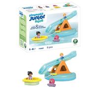 PLAYMOBIL Junior Aqua 71687 Isla de Baño con Tobogán, Incluye Muelle y escondite para Animales, Hecho de plásticos a Base de Plantas, Juguetes para niños y niñas a Partir de 1 año