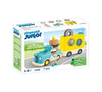 PLAYMOBIL Junior 71702 Camión de Donut, con función de apilamiento y clasificación, Juguete sostenible Hecho de plásticos a Base de Plantas, Juguetes para niños a Partir de 1 año