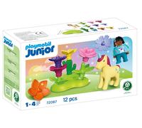 PLAYMOBIL | Junior | Jardín de Hadas Unicornio | Set de jardín mágico con Hada, Unicornio y Flores apilables | para niños a Partir de 4 años | 72087