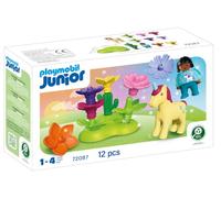 PLAYMOBIL | Junior | Jardín de Hadas Unicornio | Set de jardín mágico con Hada, Unicornio y Flores apilables | para niños a Partir de 4 años | 72087