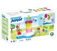 PLAYMOBIL | Junior | Junior: Tarta de cumpleaños | Tarta Sorpresa saltarina con Vela giratoria y Figuras | para niños a Partir de 4 años | 72086