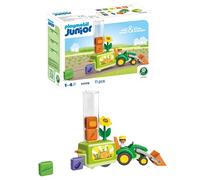 PLAYMOBIL | Junior | Tractor con sembradora Divertida | Juguete a Partir de 1 año | Regalo Ideal para peques | Juguete sostenible con función de siembra y Accesorios | 71773