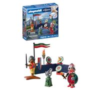PLAYMOBIL | Knights | Entrenamiento de Combate Caballeros del Dragón | Zona de Entrenamiento con cañón, dianas, muñeco de Paja y Armas | para niños a Partir de 4 años | 72213