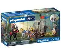PLAYMOBIL | Knights | Secuestro de dragón | Carroza con Jaula, cría de dragón, Caballeros, Caballos y Set de Armas | para niños a Partir de 4 años | 72211