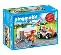 PLAYMOBIL Life City Quad Rescate Remolque, Color carbón (70053)