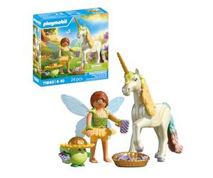 PLAYMOBIL | Magic Unicorns | Unicornio Flor de Sol con Hada | con Detalles mágicos y Accesorios Intercambiables niños a Partir de 4 años | 71842