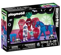 PLAYMOBIL | Monster High™ | Abbey en Las taquillas | Escena de Pasillo Escolar con Abbey Bominable, Nightmare, Libro fosforescente y taquillas | para Fans a Partir de 5 años | 72146