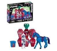 PLAYMOBIL | Monster High™ | Abbey en Las taquillas | Escena de Pasillo Escolar con Abbey Bominable, Nightmare, Libro fosforescente y taquillas | para Fans a Partir de 5 años | 72146