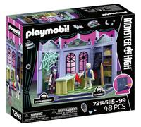 PLAYMOBIL | Monster High™ | Aula Escolar | Aula con Mr. Mummy, Spectra Vondergeist, Pizarra y Tela de araña fosforescente | para Fans a Partir de 5 años | 72145