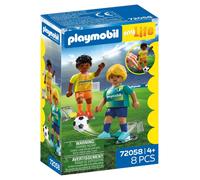 Playmobil My Life Football Players Set, 2 Poseable Figures with Football & Goal,