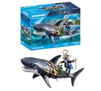 PLAYMOBIL | Pirates | Peligro con el tiburón Gigante | Juguete Pirata | Figuras de Juguete | Juguete para niños y niñas a Partir de 4 años | 71793