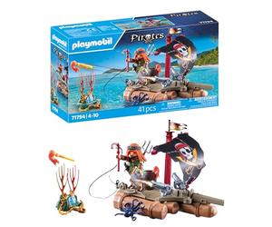 PLAYMOBIL | Pirates | Recuperación del Tesoro en la balsa Pirata | Juguete Pirata | Figura de Pirata | Juguete para niños y niñas a Partir de 4 años | 71794