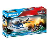 PLAYMOBIL City Action 70779 Policía Hidroavión, persecución de contrabandista, Flotante, Juguetes para niños a Partir de de 5 años