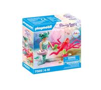 PLAYMOBIL Princess Magic 71503 Sirena con Pulpo Que Cambia de Color, diversión con Cambio de Color en Agua Tibia, Juegos de rol imaginativos, Juguetes para niños a Partir de 4 años