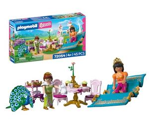 PLAYMOBIL | Princess | Visita Desde lejos | 2 Princesas con Alfombra voladora y merienda | Fomenta la Creatividad | Juguetes de Princesas para niños de 4 años en adelante | 72054