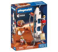 PLAYMOBIL Space Esa Mars Research Rocket | Cohete Modular con Plataforma de Lanzamiento y 2 astronautas | Set de Juguetes espaciales niños a Partir de 4 años | 72011